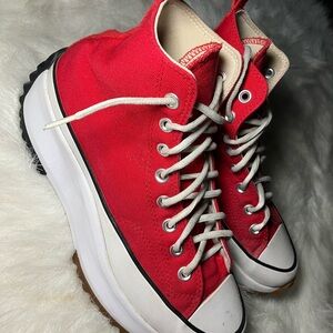 Converse Red High-Top Athletic Shoes
